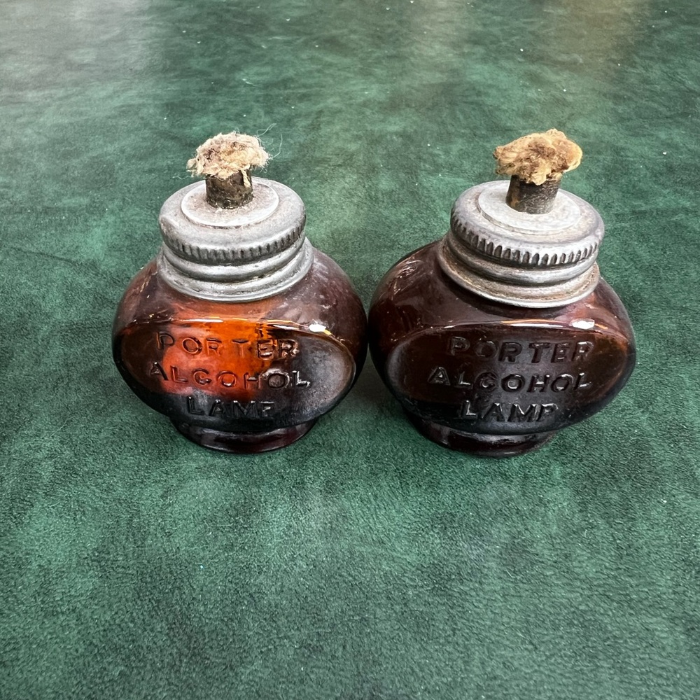 Antique Vintage Porter Miniature Alcohol Lamps